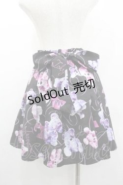 画像2: TRAVAS TOKYO / BEARリボンプリントスカート  黒Ｘパープル I-26-01-10-111-PU-SK-SA-ZI