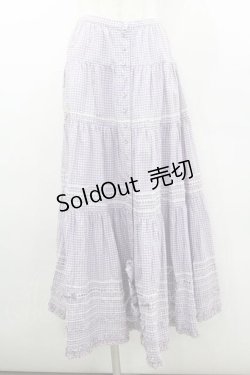 画像1: PINK HOUSE / ギンガムチェックスカート  ラベンダーＸ白チェック I-26-01-10-113-LO-BL-SA-ZI