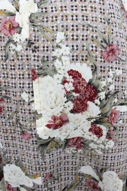 画像3: INGEBORG / チェック&ブーケ柄ポケットリボンスカート L グレー I-26-01-10-116-LO-SK-SA-ZI