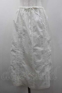 画像1: PINK HOUSE / 縦フリル&ピンタックローンスカート  アイボリー I-26-01-10-117-LO-SK-SA-ZI