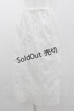 画像1: PINK HOUSE / 縦フリル&ピンタックローンスカート  アイボリー I-26-01-10-117-LO-SK-SA-ZI