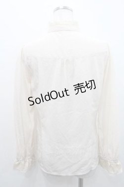 画像2: axes femme / スタンドカラーバラレース長袖ブラウス M キナリ I-26-01-10-010-AX-BL-SA-ZI