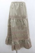 INGEBORG / レースボーダースカート M ベージュ I-26-01-10-118-LO-SK-SA-ZI
