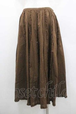 画像2: PINK HOUSE / 水玉柄縦フリルスカート  ブラウン I-26-01-10-120-LO-SK-SA-ZI