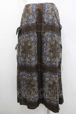 画像2: INGEBORG / 薔薇パネル柄エプロン風スカート M ブラウン I-26-01-10-121-LO-SK-SA-ZI