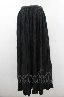 画像1: INGEBORG / シワ加工スカート M ブラック I-26-01-10-122-LO-SK-SA-ZI