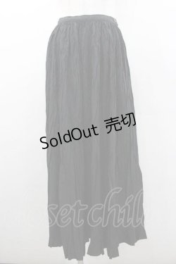 画像1: INGEBORG / シワ加工スカート M ブラック I-26-01-10-122-LO-SK-SA-ZI