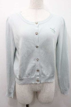 画像1: Secret Honey / リボンチュールくりぬきニットカーディガン  サックス I-26-01-10-014-CA-TO-SA-ZI