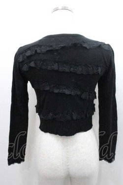 画像2: JESUS DIAMANTE / フロントレースパールボタンニットカーデ  黒 I-26-01-10-017-JE-TO-SA-ZI