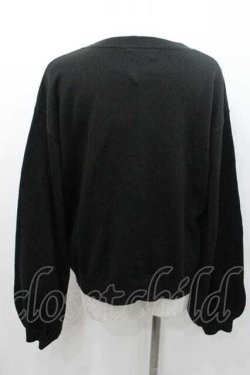 画像2: MA*RS / 編み上げリボンポケットニットカーディガン  黒 I-26-01-10-019-EL-TO-SA-ZI