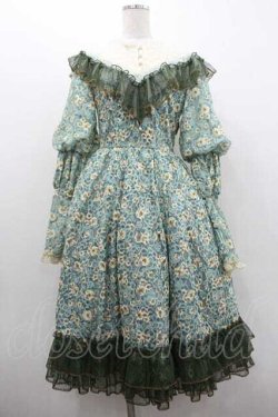 画像1: Neo-Ludwig / フラワーレースハイネックワンピース  グリーンＸ白 I-26-01-13-048-0-OP-SA-ZI