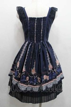 画像2: axes femme / ストライプパリメルヘン柄ワンピース  ネイビー I-26-01-13-058-AX-OP-SA-ZI