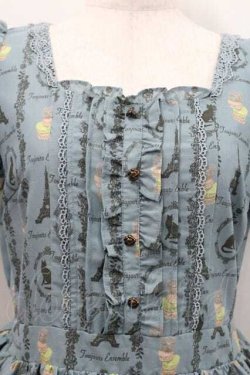 画像3: axes femme / Paris柄ワンピース  青 I-26-01-13-060-AX-OP-SA-ZI