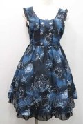 axes femme / 天体柄Wボタン使いワンピース Ｍ ネイビー I-26-01-13-065-AX-OP-TE-ZI