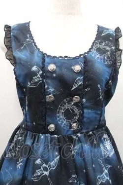 画像3: axes femme / 天体柄Wボタン使いワンピース Ｍ ネイビー I-26-01-13-065-AX-OP-TE-ZI