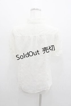 画像2: axes femme / 総刺繍フリルブラウス M キナリ I-26-01-13-001-AX-BL-SA-ZI