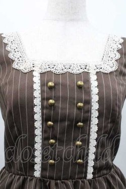 画像3: m petit by misako / TT*AOKストライプジャンパースカート S 中茶 I-26-01-13-070-LO-OP-SA-ZI