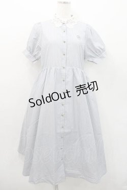 画像1: m petit by misako / ストライプワンピース S 中青 I-26-01-13-073-LO-OP-SA-ZI