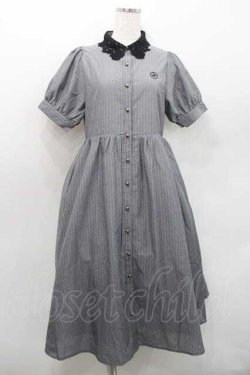 画像1: m petit by misako / ストライプワンピース S 中灰 I-26-01-13-074-LO-OP-SA-ZI