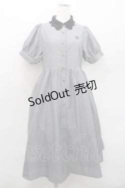 画像1: m petit by misako / ストライプワンピース S 中灰 I-26-01-13-074-LO-OP-SA-ZI