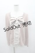 axes femme / BIGリボンニットトップス Ｍ ピンク I-26-01-13-011-AX-TO-TE-ZI