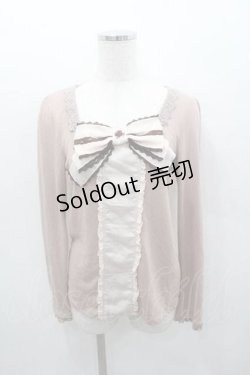 画像1: axes femme / BIGリボンニットトップス Ｍ ピンク I-26-01-13-011-AX-TO-TE-ZI