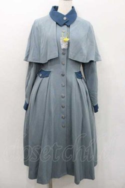 画像1: Forest Wardrobe 森林衣樹 / ケープデザインワンピース M 青 I-26-01-13-075-0-OP-SA-ZI