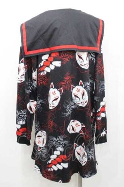 画像2: ACDC RAG / ヒガンバナセーラーワンピース  ブラック I-26-01-13-080-PU-OP-SA-ZI