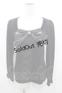 画像1: axes femme / BIGリボンニットトップス Ｍ 黒 I-26-01-13-012-AX-TO-TE-ZI