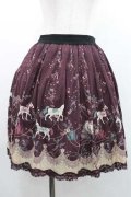 axes femme / メリーゴーランド柄スカート Ｍ ワイン I-26-01-13-091-AX-SK-TE-ZI