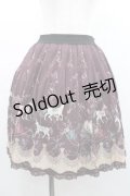 axes femme / メリーゴーランド柄スカート Ｍ ワイン I-26-01-13-091-AX-SK-TE-ZI