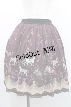画像1: axes femme / メリーゴーランド柄スカート Ｍ ワイン I-26-01-13-091-AX-SK-TE-ZI