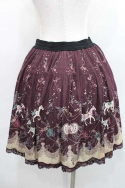 画像2: axes femme / メリーゴーランド柄スカート Ｍ ワイン I-26-01-13-091-AX-SK-TE-ZI