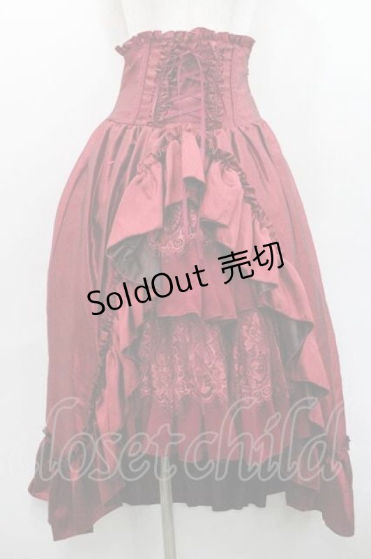 画像1: ATELIER PIERROT / Fairy Lace Corset Skirt  赤 I-26-01-13-093-EL-SK-SA-ZI (1)