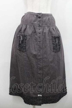 画像1: PINK HOUSE / ダンガリーフリルスカート  チャコール I-26-01-13-094-LO-SK-SA-ZI