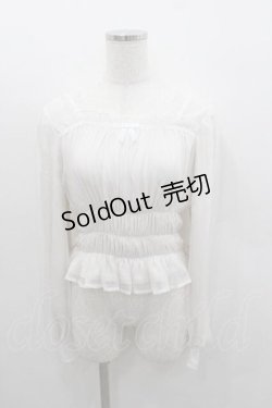 画像1: axes femme POETIQUE / シアーギャザーブラウス M キナリ I-26-01-13-002-AX-BL-SA-ZI