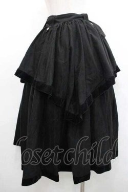 画像2: Vancy / ベルベットライン切替段スカート M 黒 I-26-01-13-097-0-SK-SA-ZI