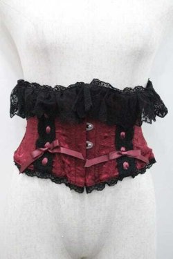 画像1: Vallee lys / Fleur de Brumeコルセット  エンジＸ黒 I-26-01-13-102-GO-TO-SA-ZI