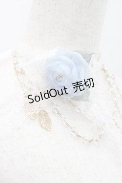 画像2: 棘 瑰 / ローズリボンチェーンチョーカー  白ｘ青 I-26-01-13-103-0-AC-SA-ZI