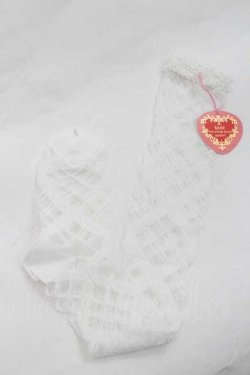 画像1: BABY,THE STARS SHINE BRIGHT / レーシィレースアップソックス  白 I-26-01-13-111-BA-ZA-SA-ZI