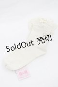 Angelic Pretty / プリンセスロゴクルー丈ソックス  生成り I-26-01-13-116-AP-ZA-SA-ZI