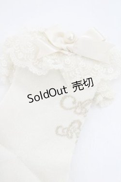 画像3: Angelic Pretty / プリンセスロゴクルー丈ソックス  生成り I-26-01-13-116-AP-ZA-SA-ZI