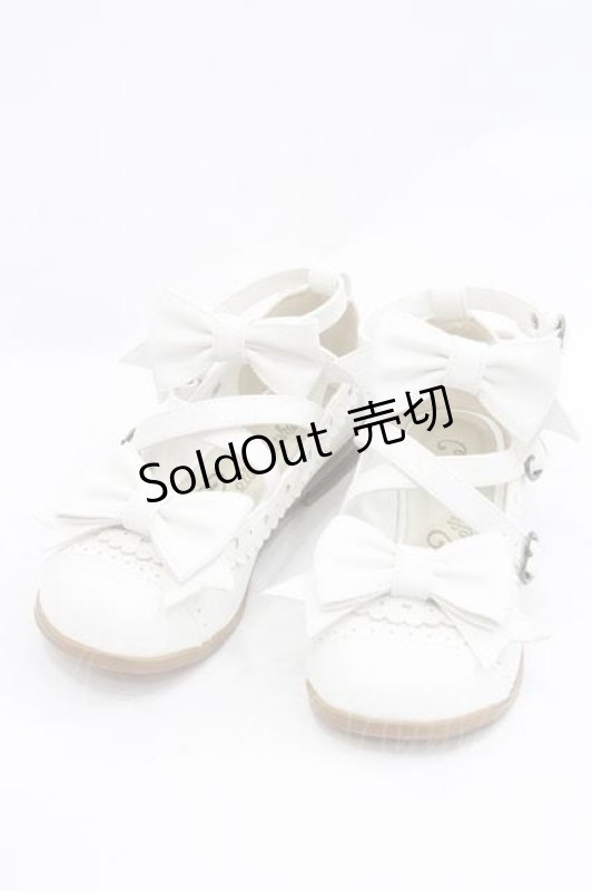 画像1: metamorphose / トリプルリボンクロスストラップシューズ S オフシロ I-26-01-13-122-ME-SH-SA-ZT0304X (1)