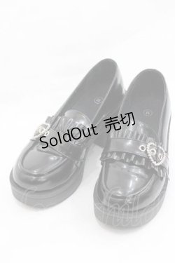 画像1: LOLITAその他(お買取対象外) / ハート付きローファー M 黒 I-26-01-13-124-LO-SH-SA-ZI