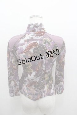 画像2: Ozz oneste / 和花総柄スナップボタンシャツ  パープル I-26-01-13-019-OO-BL-SA-ZI