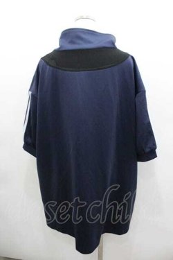 画像2: IRO+IRO / ハイネック半袖ジャージ  紺ｘ白 I-26-01-13-020-LO-TO-SA-ZI