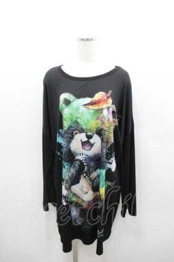 画像1: ankoROCK / ボーカルタヌキ長袖Tシャツ  ブラック I-26-01-13-022-PU-TS-SA-ZI