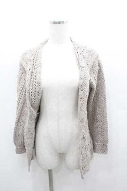 画像1: INGEBORG / フード付ニットガウン M グレー I-26-01-13-024-LO-TO-SA-ZI