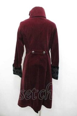 画像2: PUNK RAVE / ベルベットハイネックナポレオンロングジャケット  ボルドーＸ黒 I-26-01-13-029-PU-JA-SA-ZI