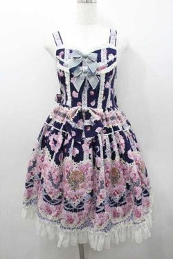 画像1: BABY,THE STARS SHINE BRIGHT / Le Bouquet Eternel柄ジャンパースカートI  ネイビー I-26-01-13-030-BA-OP-SA-ZI